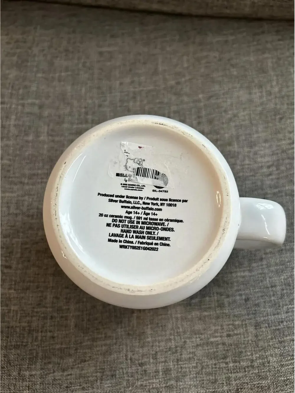 Silver Buffalo Sanrio Hello Kitty Ceramic Coffee Mug Shine Bright 20oz